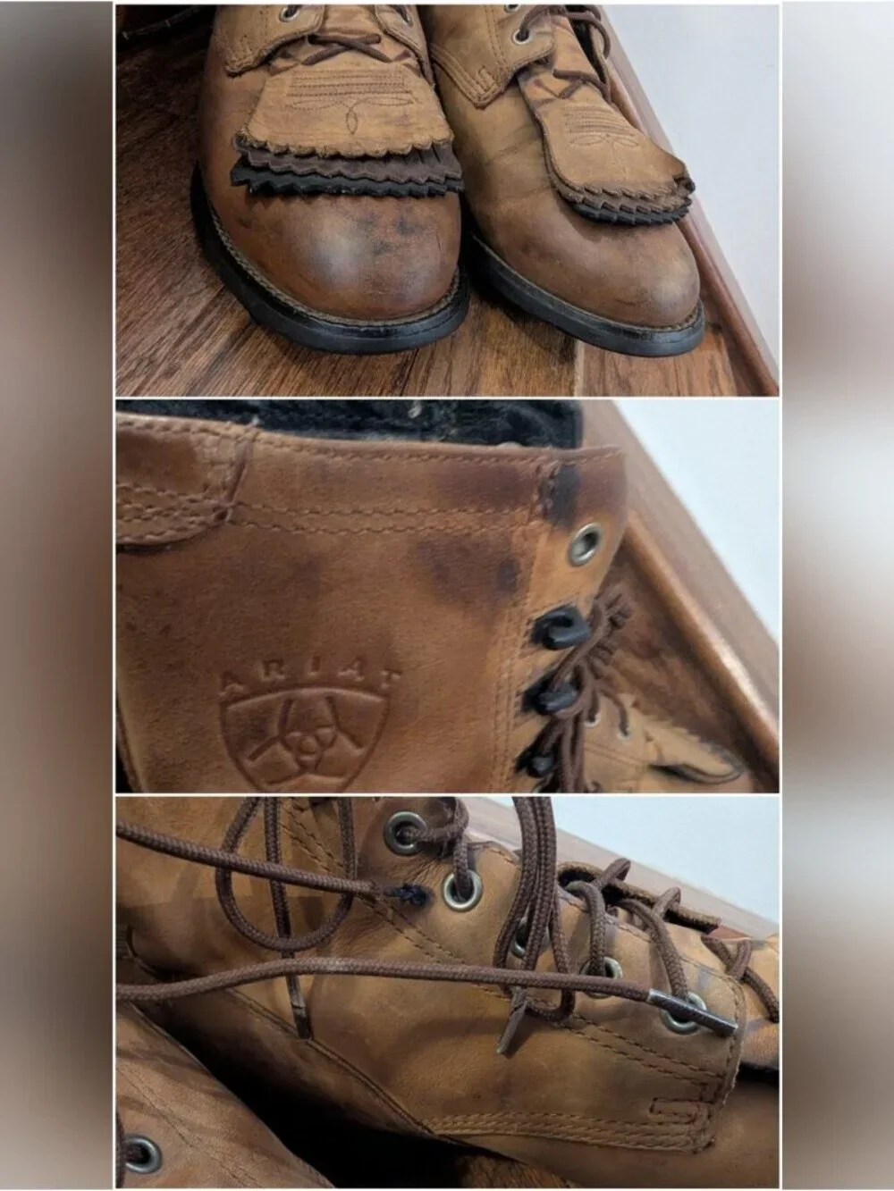 Ariat Boots Heritage Lacer Antique Distressed Brown Western Boot Men's 8 EE W 10